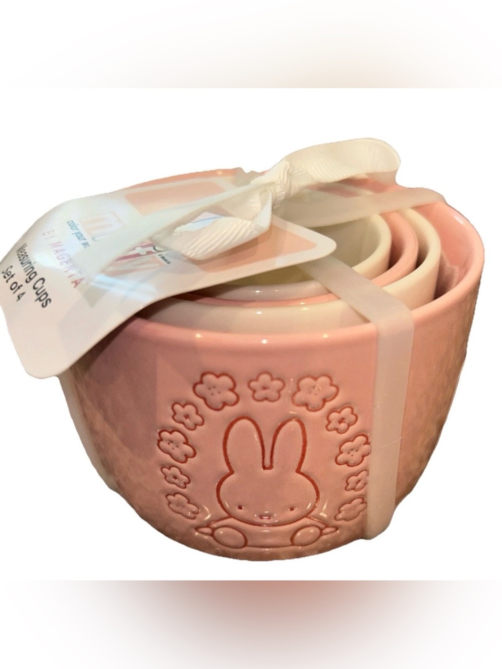 New Miffy by Magenta Sakura Pink Ceramic Baking / Measuring Cups Set of 4
